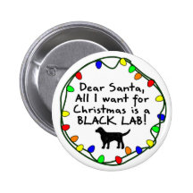 Dear Santa Black Lab Pin