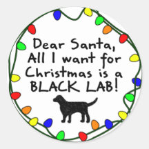 Dear Santa Black Lab Sticker