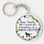 Dear Santa Chinese Crested Keychain