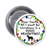 Dear Santa Dogo Argentino Pins