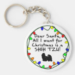 Dear Santa Shih Tzu Keychains