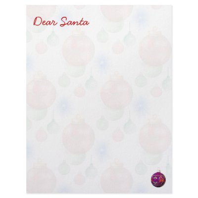Dear Santa Tree Ornament Background Letterhead by orglioness