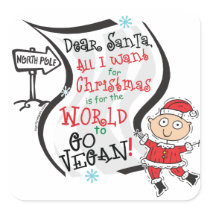 Dear Santa Vegan Wish Stickers