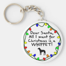 Dear Santa Whippet Keychain