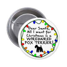 Dear Santa Wirehaired Fox Terrier Pin