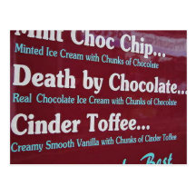 Death by chocolate post card
