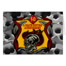 Death Defying 50th Birthday Party Invitations Greeting Cards