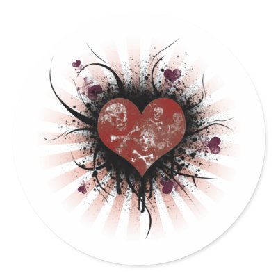 Death heart round stickers by Spyder13x085