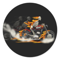 Death Metal Motorbike Riders Rubber burn Stickers