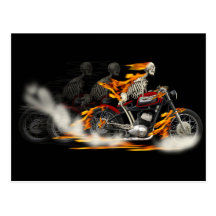 Death Metal Riders Motorcycle Art Post Card