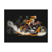Death Metal Riders Motorcycle Art Post Card