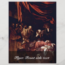 Death Of The Virgin By Michelangelo Merisi Da Cara Flyer Design
