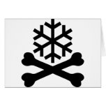 Death Snow Flake Bones crossed Greeting Cards