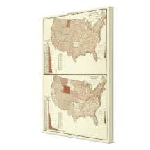 Deaths, enteric, scarlet fever stretched canvas print