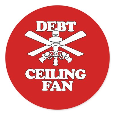 DEBT CEILING FAN STICKER by Politicaltshirts
