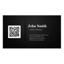 Debt Collector - Premium Black QR Code Business Card Templates