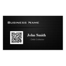 Debt Collector - with Business QR Code Business Card Template