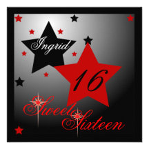 Debutant Star Sweet Sixteen-Cust. Custom Invitation