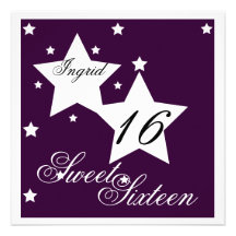 Debutant Star Sweet Sixteen-Cust. Personalized Invite