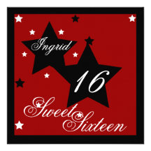 Debutant Star Sweet Sixteen-Cust. Custom Invitation