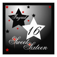 Debutant Star Sweet Sixteen-Cust. Invitations