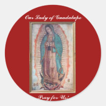 December 12   Our Lady of Guadalupe Round Stickers