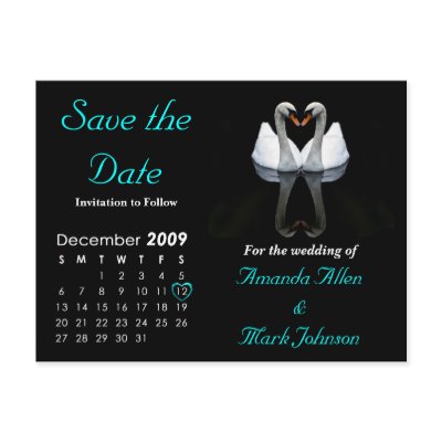 December 2009 Save the Date, Wedding Announcement Post Cards by beverlytazangel