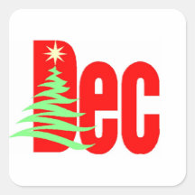 December Square Sticker