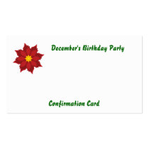 December's Birthday Party-Customize Business Card Templates