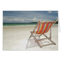 Deck Chair On The White Sand Of Samui Beach Card