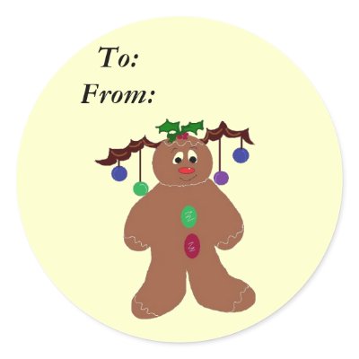 Decked out Gingerbreadman Stickers by seashell2