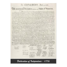 Declaration of Independence - 1776 Post Card