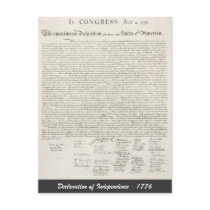 Declaration of Independence - 1776 Post Card