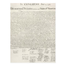Declaration of Independence Document Post Cards