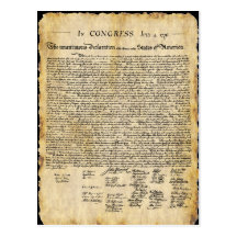 Declaration of Independence Postcard