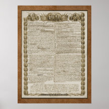 Declaration of Independence with Founding Fathers Print