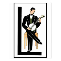 Deco Banjo Postcards