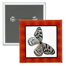 Deco Butterfly Pinback Button