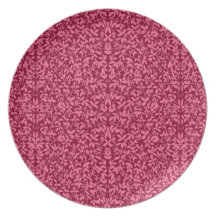 Deco Cranberry Floral Vines Plate