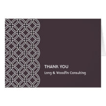 Deco espresso brown circle pattern thank you card