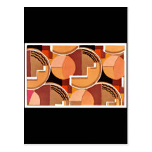 Deco Geometric in Oranges Postcards