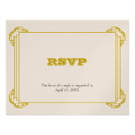 Deco gold frame wedding RSVP response enclosure Custom Invites