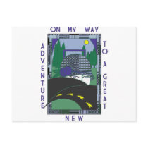 Deco Great New Adventure Postcard