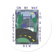 Deco Great New Adventure Round Stickers