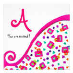 DECO MONOGRAM,black ,pink violet white Announcements