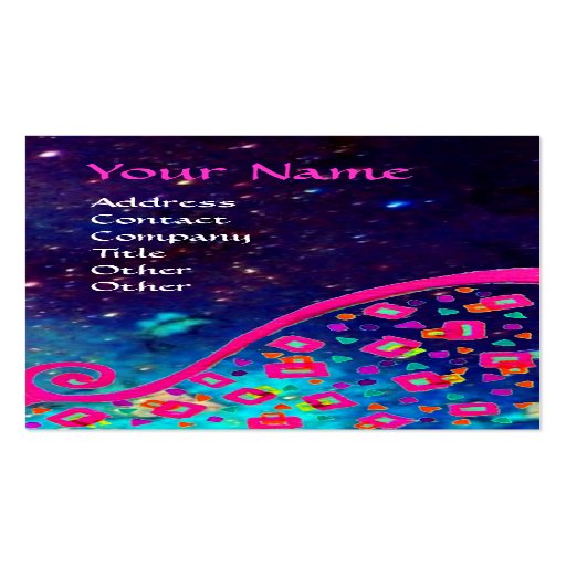 DECO MONOGRAM , Pink Fuchsia Blue Sparkles Business Cards
