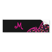 DECO MONOGRAM  Pink Fuchsia Yellow White Black