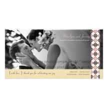 Deco Rings Band Wedding Thank You Photo Card