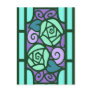 Deco Roses in Aqua and Purple Postcard