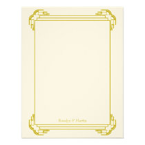 Deco tan frame wedding custom thank you note invitations